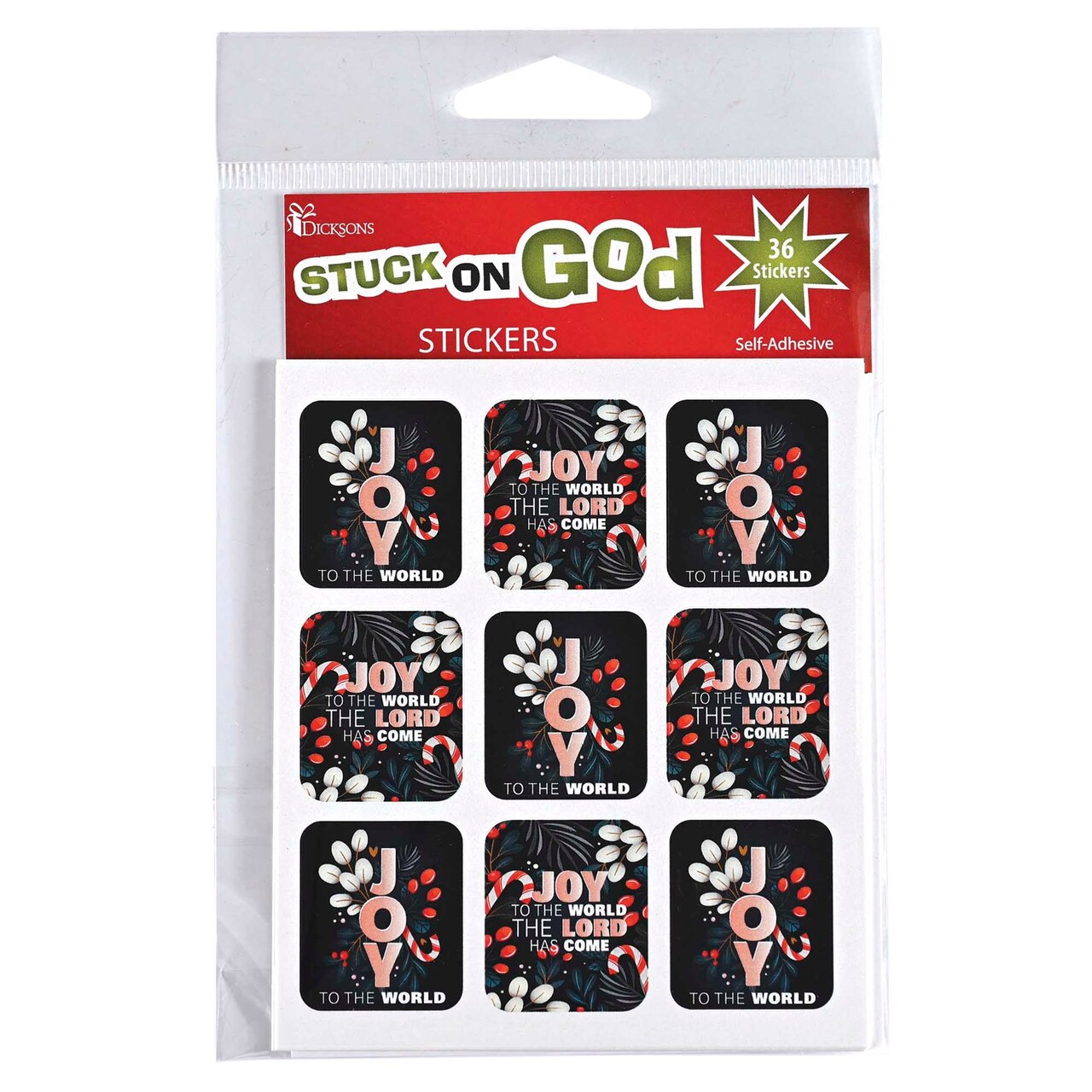 Edge Collection - 4" x 6.5" - Multicolor - Joy To The World Sticker Assortment - 36 Pieces